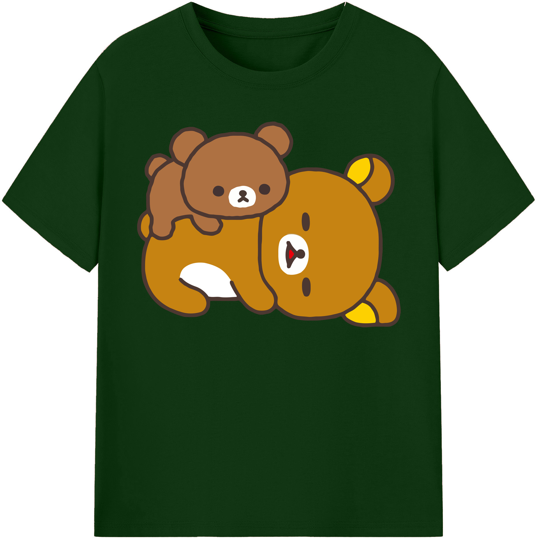（画像用） リラックマ リラックマ キイロイトリ Rilakkuma Korilakkuma Kiiroitori 綿100％半袖Tシャツ（フロントプリント）